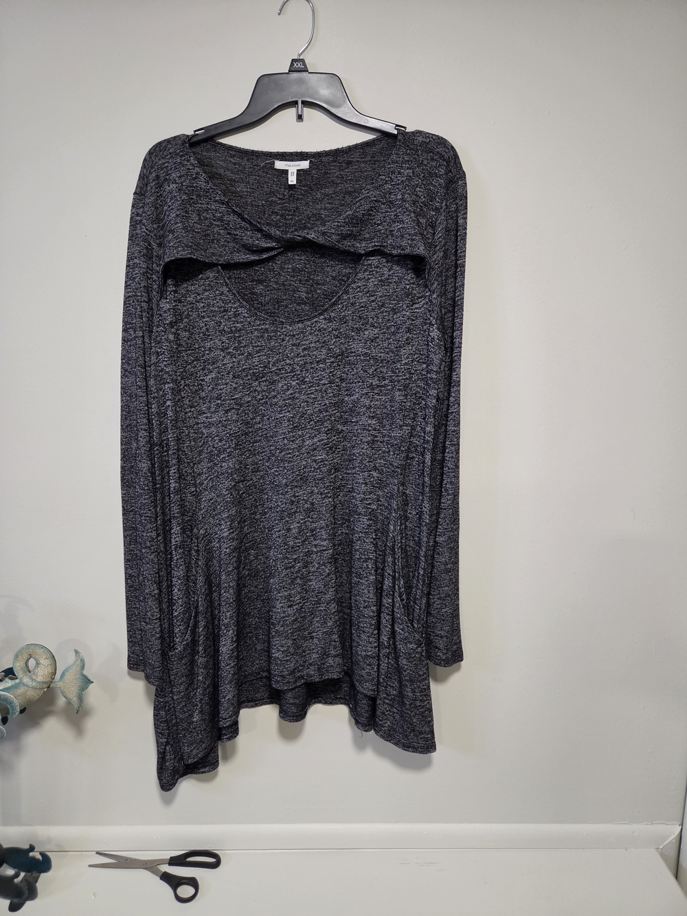 Women's Charcoal Gray Long Sleeve Knit Dress